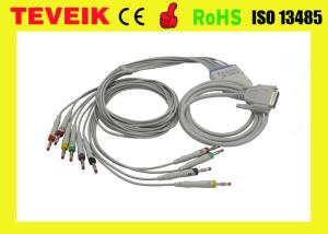 China MS1-106902 EDAN one piece 10 lead EKG/ECG cable with Banana 4.0 IEC 10K resistor factory