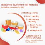 Square Aluminum Foil Customize Packing Boxes Disposable Takeaway Aluminum Food