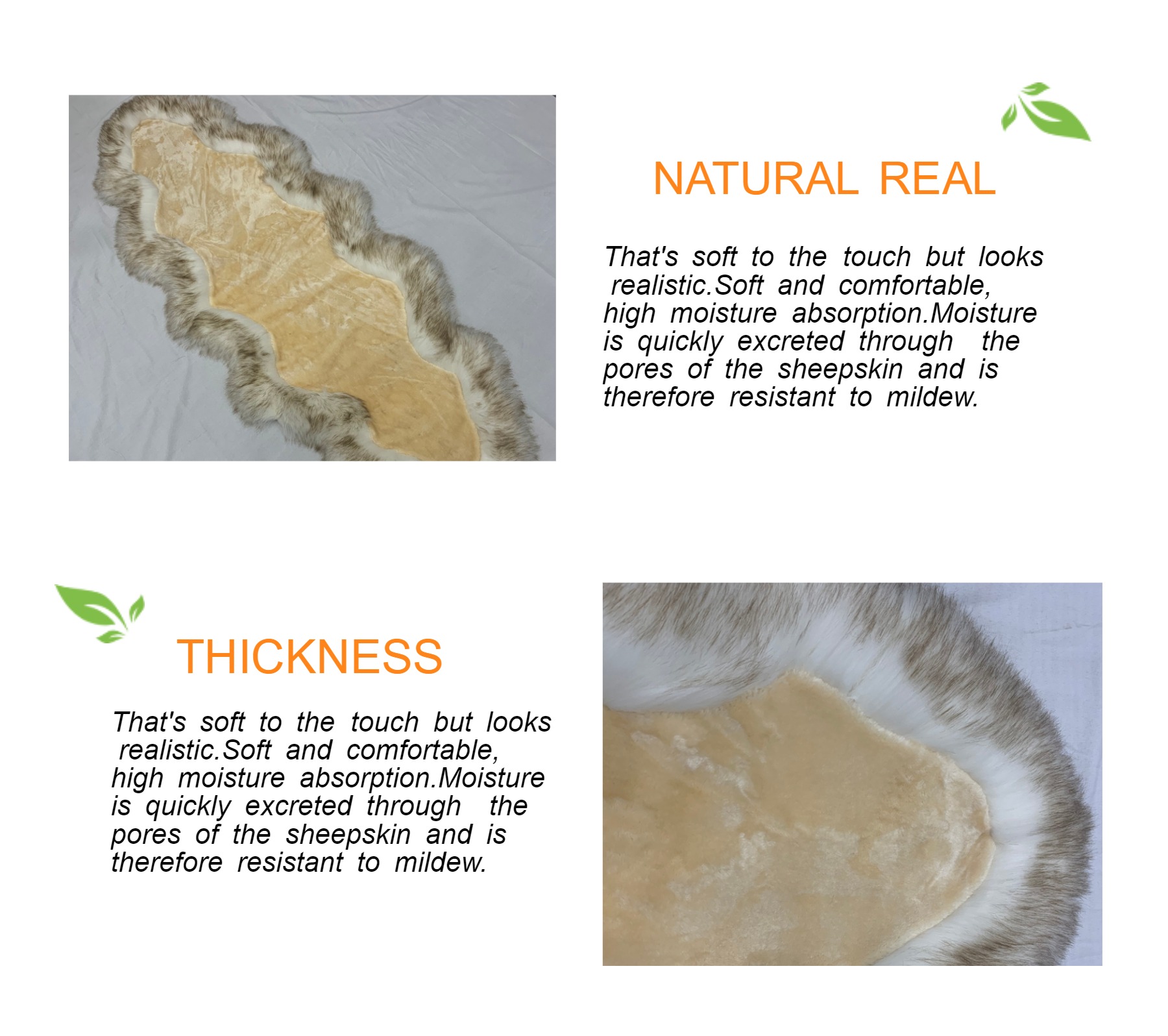 Bedroom Washable Faux Sheepskin Chair Pad For Seat PELT