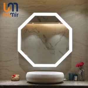 China Hotel Beauty Salon Furniture Shape Irregular Designer Frameless Backlit Bathroom Mirror factory