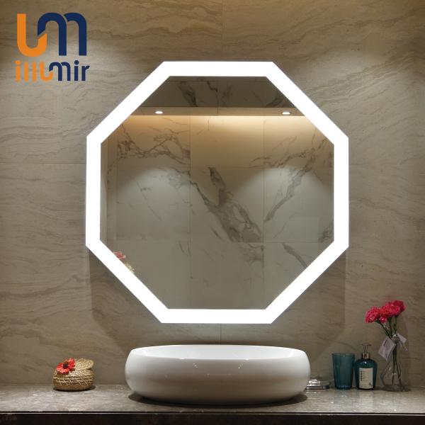 Aluminum Frameless Hexagon Led Intelligent Natural Warm Wall Mounted Smart Anti