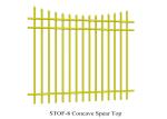 3 rails Concave Crimped top stright spear Garrison Steel Fencing Stain black