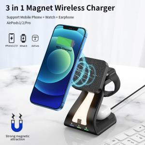China Magnetic Wireless 4 In 1 Phone Charger Customizable With LED Night Light factory