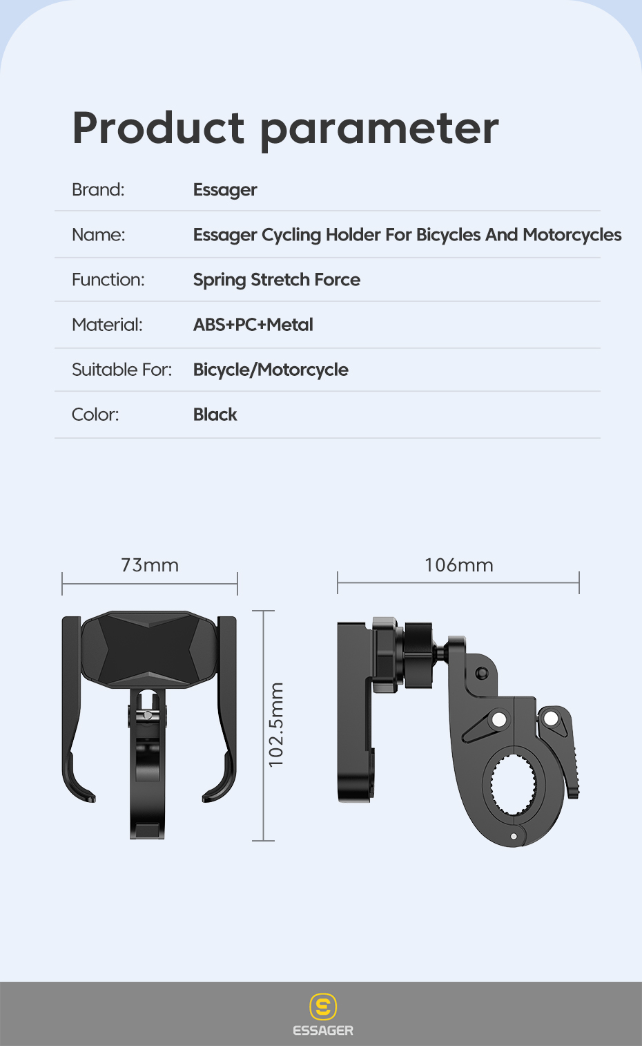 Pea Clip Riding Phone Holder Cycling Holder For Bicycle / Motorcycle