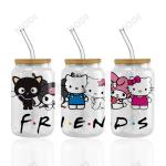 Custom Cup Wrap Designs Sticker Cartoon Tumbler Libbey 16oz Glass Can Wrap Uv