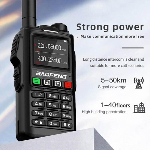 UV-18 Pro 10W Walkie-Talkie with IPX4 Water Resistance and 400-470MHz Frequency Range for Long Range Two-Way Communication