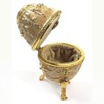 Elegant Egg Shaped Rhinestone Jewelry Box With Velvet Lining