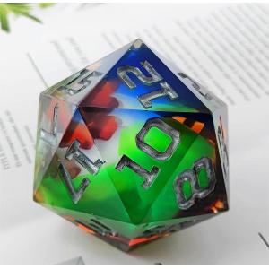 Single 20 Sided Glowing Resin Game Dice DND COC TRPG