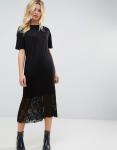 Newest Design Women Dress with Pleat Lace Hem