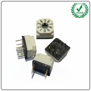 China Customized DIP Digital Code Rotary Switch 10x10mm 6Pin 16 Position factory