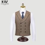 Formal Striped Suit Vest for Groomsmen Group in Regular Length and Mandarin