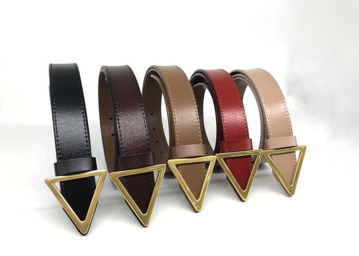 Triangle Smooth Buckle 118cm Ladies Leather Belts