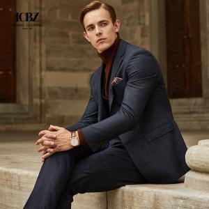 China 2 Pieces Blazer Vest Pants Set for Men's Slim Fit Wedding Suit Business Formal Wear factory