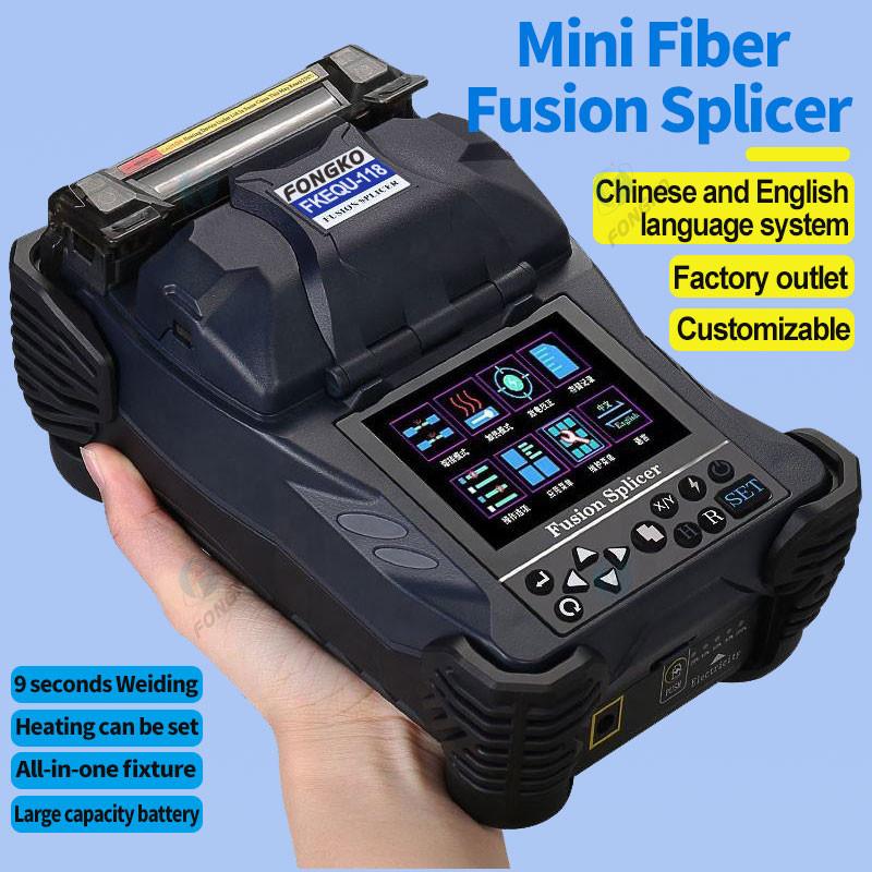 Telecom Network Fiber Fusion Splicer , Fiber Optic Splicing Machine With Box