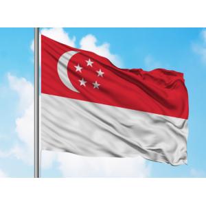 China Singapore Flag Header Grommets Finish Screen Printing Single Reverse on sale