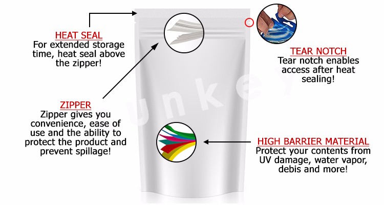 Nutritional Waterproof Protein Powder Bag Pouching Bag With Zipper For Food