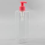 300 / 500 / 550ml PET Clear Square Shampoo Shower Gel Bottle Home Use Large