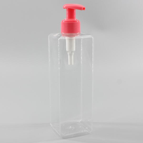 300 / 500 / 550ml PET Clear Square Shampoo Shower Gel Bottle Home Use Large