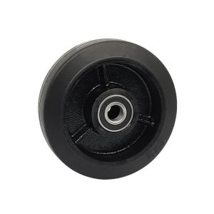 China Black Iron Ball Bearing Rubber Single Wheel 100mm 125mm 150mm 200mm For Heavy Duty Casters factory