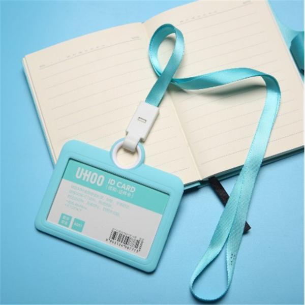 Hands-Free Convenience Customized ID Card Holder with Non-Toxic Soft Silicone Lanyard