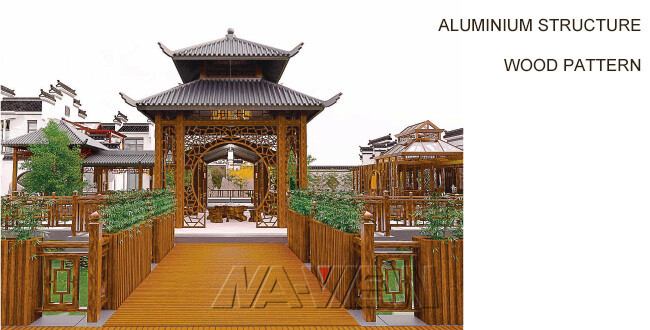 Aluminum Composite Wood Pergola Shade Canopy 8 X 8 Diamond Roof
