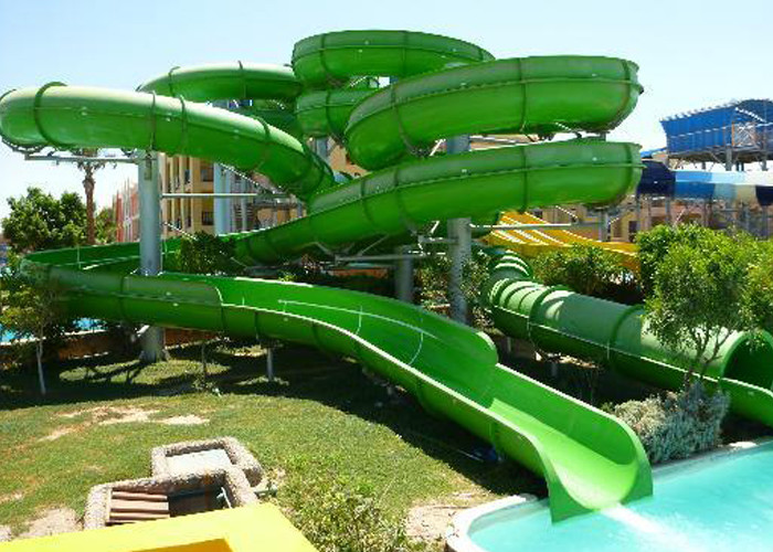 China Kids / Adult Family Water Slide , Fiberglass Pool Outside Water Slides factory