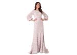 Three Quarter Sleeve Sweep Train Muslim Evening Dress Mermaid Style