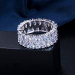 Hot Sale Rainbow CZ Ring For Women Fashion Engagement Wedding Ring Top Quality