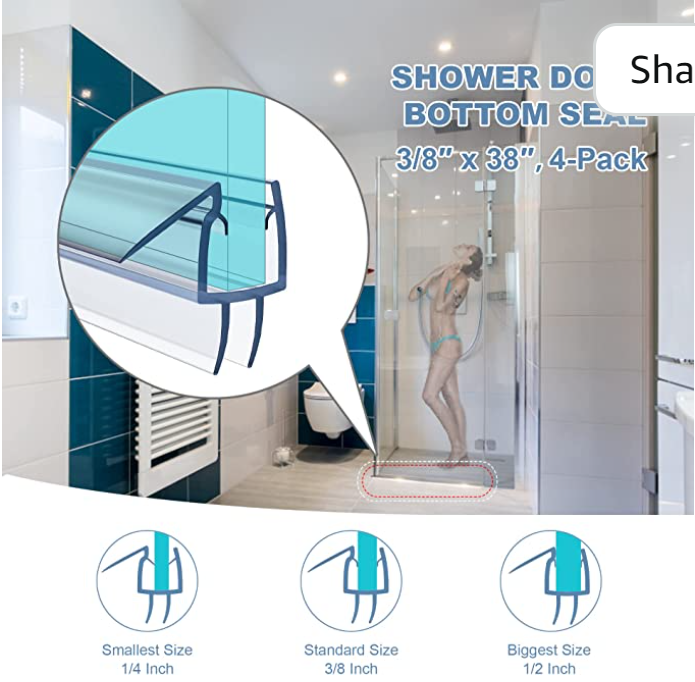 Long Lift Function PVC Plastic Shower Door Bottom Seal Strip for Modern Bathrooms