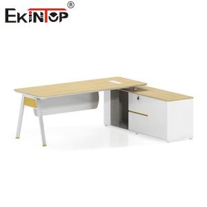 China Discounted Modern Style Wooden Office Desk with Storage Cabinet factory