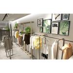 16mm MDF Clothing Shop Display Furniture Black Golden With 10mm Tempered Glass