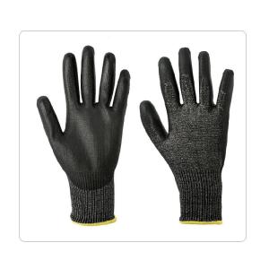 China Breathable Black PU Palm HPPE Cut Resistant Gloves For Light Industry factory