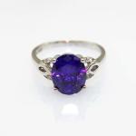Women Jewelry 925 Silver Ring with 8x10mm Ruby Cubic Zircon(R237)