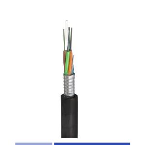 China 24 Core Outdoor Fiber Optic Cable Singlemode 9/125um Armored PE GYTS Duct cable factory