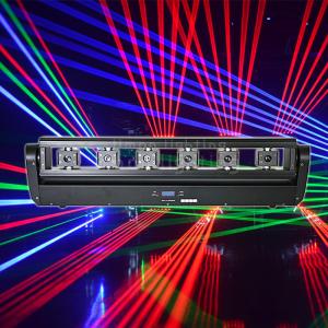 China Dj Lights 6 Eyes 500mw RGB 3in1 Full Color Moving Head Laser Light Bar Crutain factory
