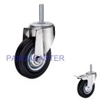 Black 100mm Industrial Swivel Casters , 4 Inch Stem Caster Wheels
