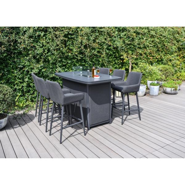 Outdoor Luxury Bar Set Furniture Aluminum Garden Furniture Dining Set with Fire