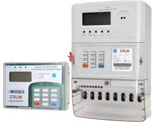 China Three Phase Prepaid Electricity Meters , Plc Rf Commercial Electric Meter factory