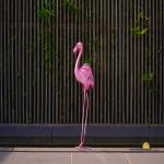Outdoor Pink Flamingo Metal Yard Art / Metal Flamingo Garden Stake