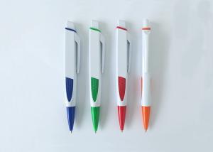 China White Plastic Ball Point Pen with Rubber and logo for Promotion (P3025) factory