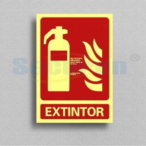 China Custom Aluminum Photoluminescent Fire Signs For Extinguisher factory