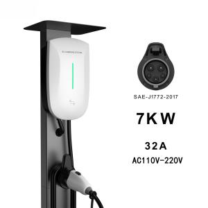China Swiping Card Column Mounted Portable 240v Type 1 EV Charger For Tesla BMW factory