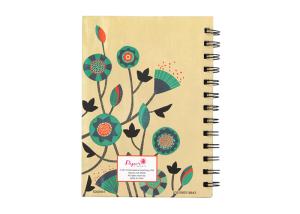 China Kraft hard cover square Double Spiral Bound Notebook printing service factory