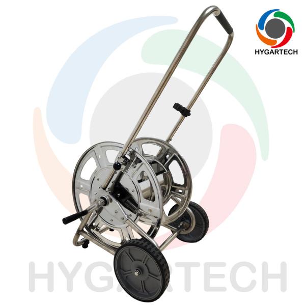 Multifunctional Metal Trolley Hose Cart With Stainless Steel Construction Brass