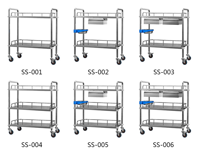 Hospital Use Stainless Steel Trolley