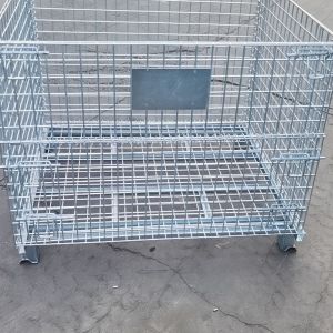 Customized Collapsible Foldable Stackable Wire Mesh Container Warehouse Storage