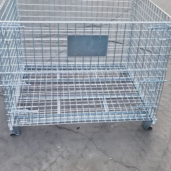 Customized Collapsible Foldable Stackable Wire Mesh Container Warehouse Storage