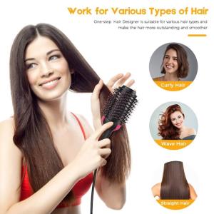 China Nylon CE 65W 3 In 1 Hair Dryer Comb , Hair Dryer Brush Straightener factory