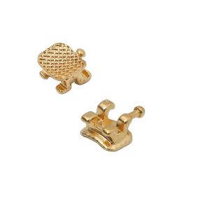 China Gold Plated Orthodontic Bracket Roth/MBT/Edgewise 0.022/0.018 Slot With/Without Hook Laser Mark/No Laser Mark factory
