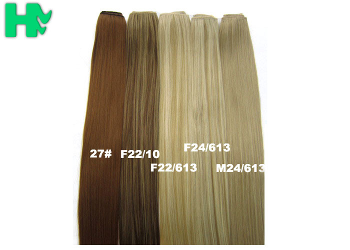 Double Weft Synthetic Clip In Hair Extensions Full Cuticle In Same Direction 200 Gram